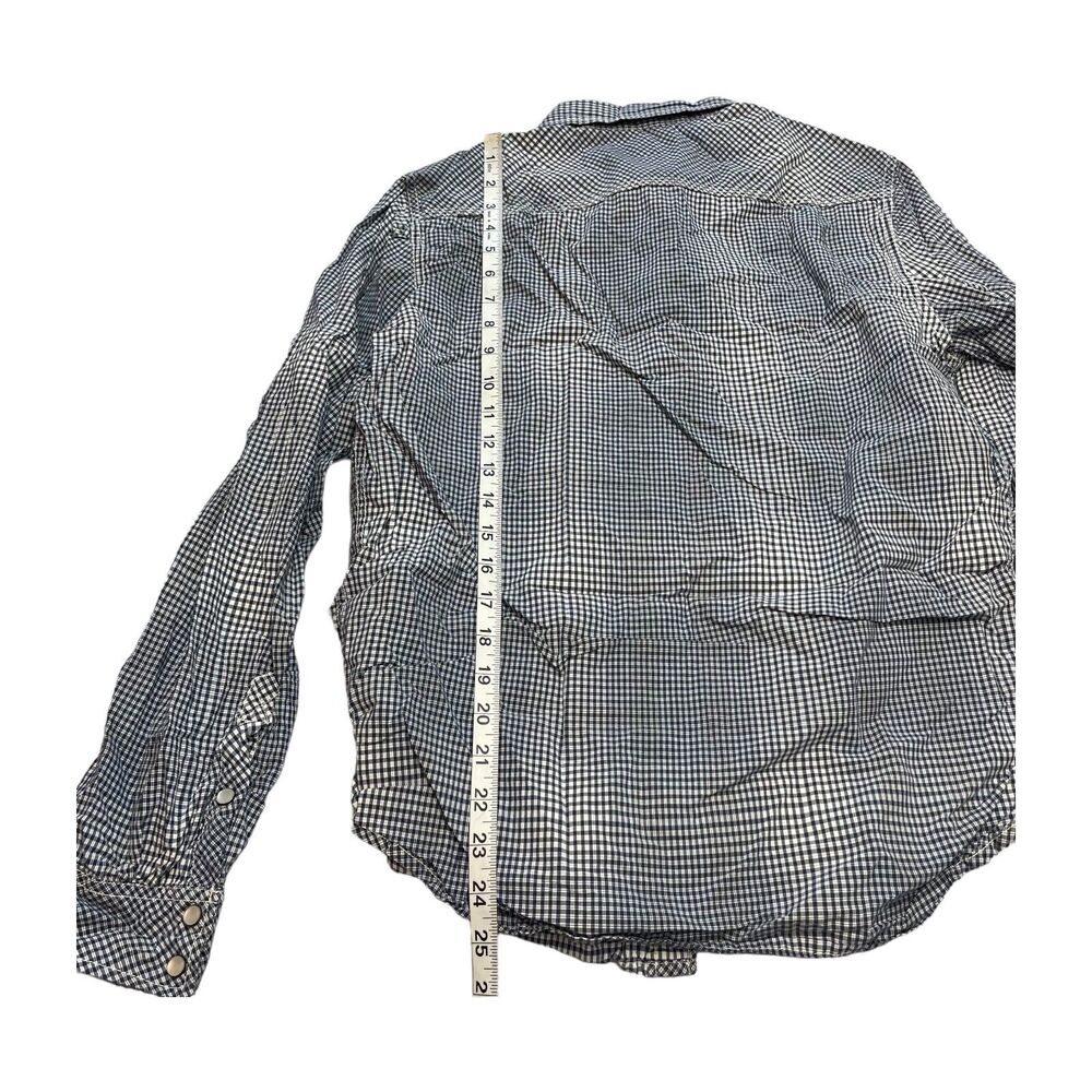 Twenty One Men Western Shirt Men Medium Black White Plaid Long Sleeve Pearl Snap - Picture 5 of 7